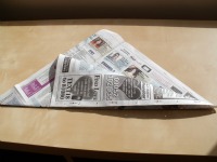 newspaper first fold pressed