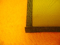 recycled denim bag hems ironed