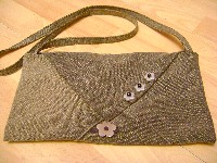 recycled jeans bag complete with decoration